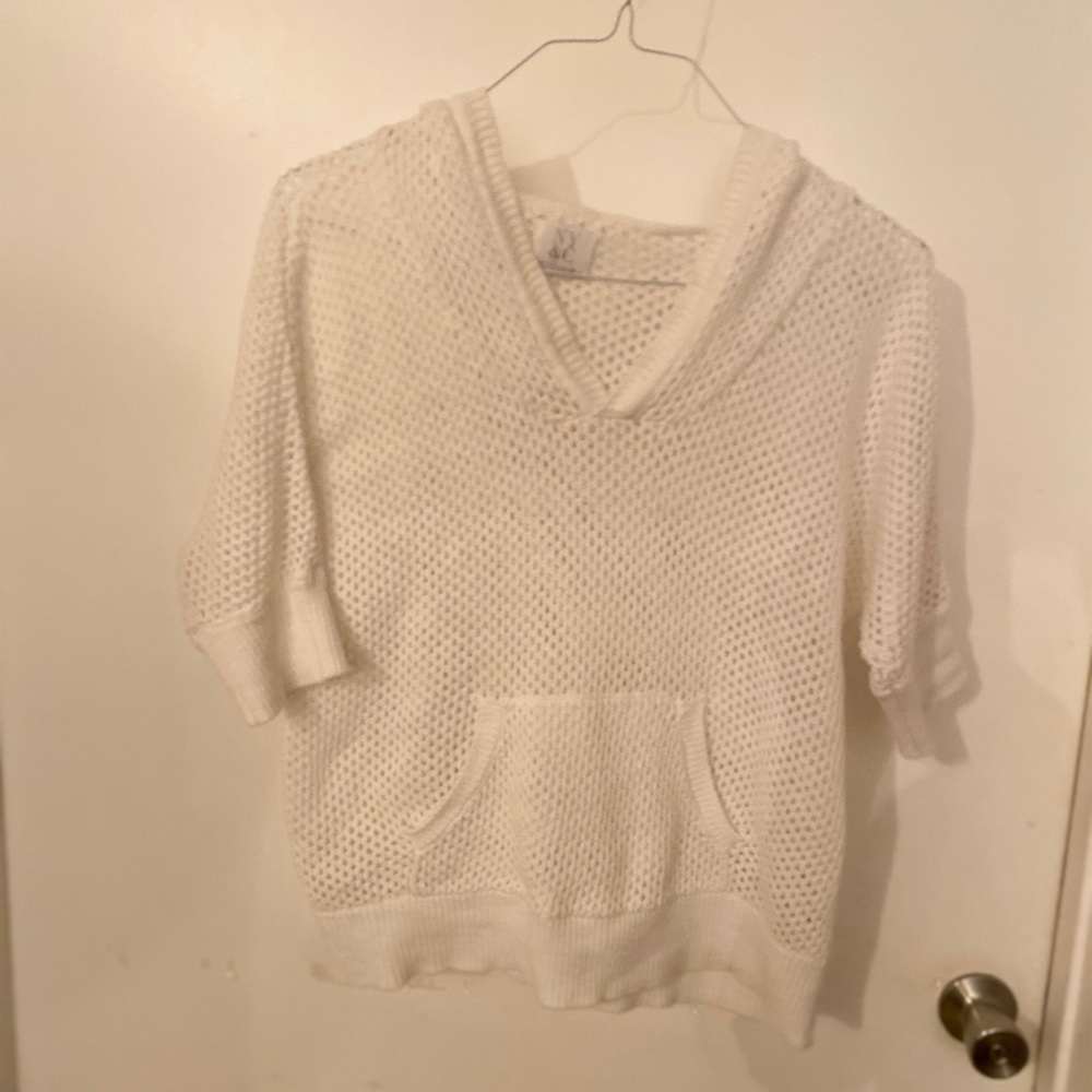 NY & Company White hoody with holes